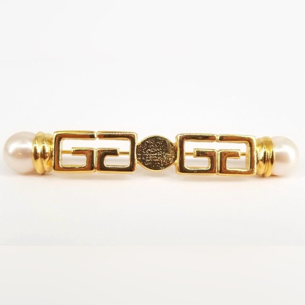 Givenchy Gold and Pearl Brooch
